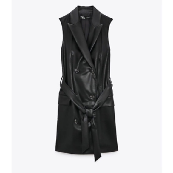 ZARA FAUX LEATHER VEST - Picture 3 of 11